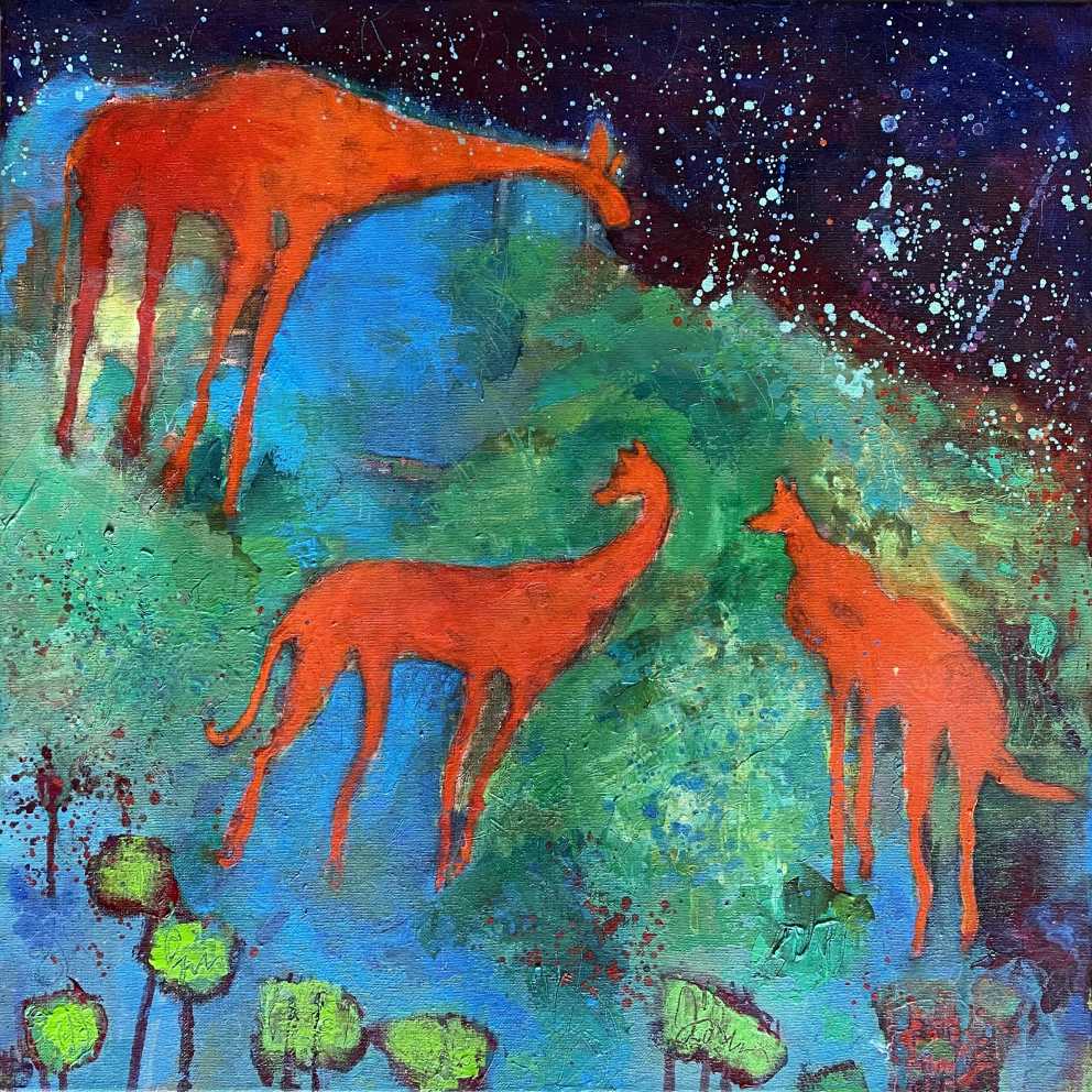 painting gallery, Iza Gronowska Gajda, abstract landscape, polish contemporary paintings, paintings for sale, animal paintings, abstract animals