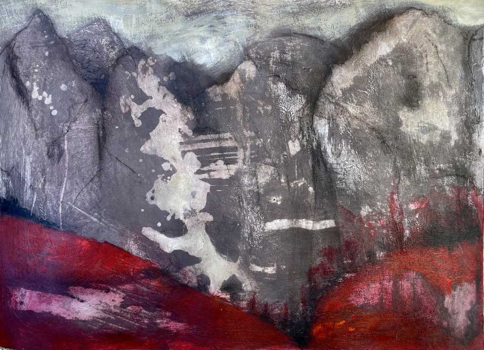 painting gallery, Iza Gronowska Gajda, abstract landscape, polish contemporary paintings, mountain paintings for sale