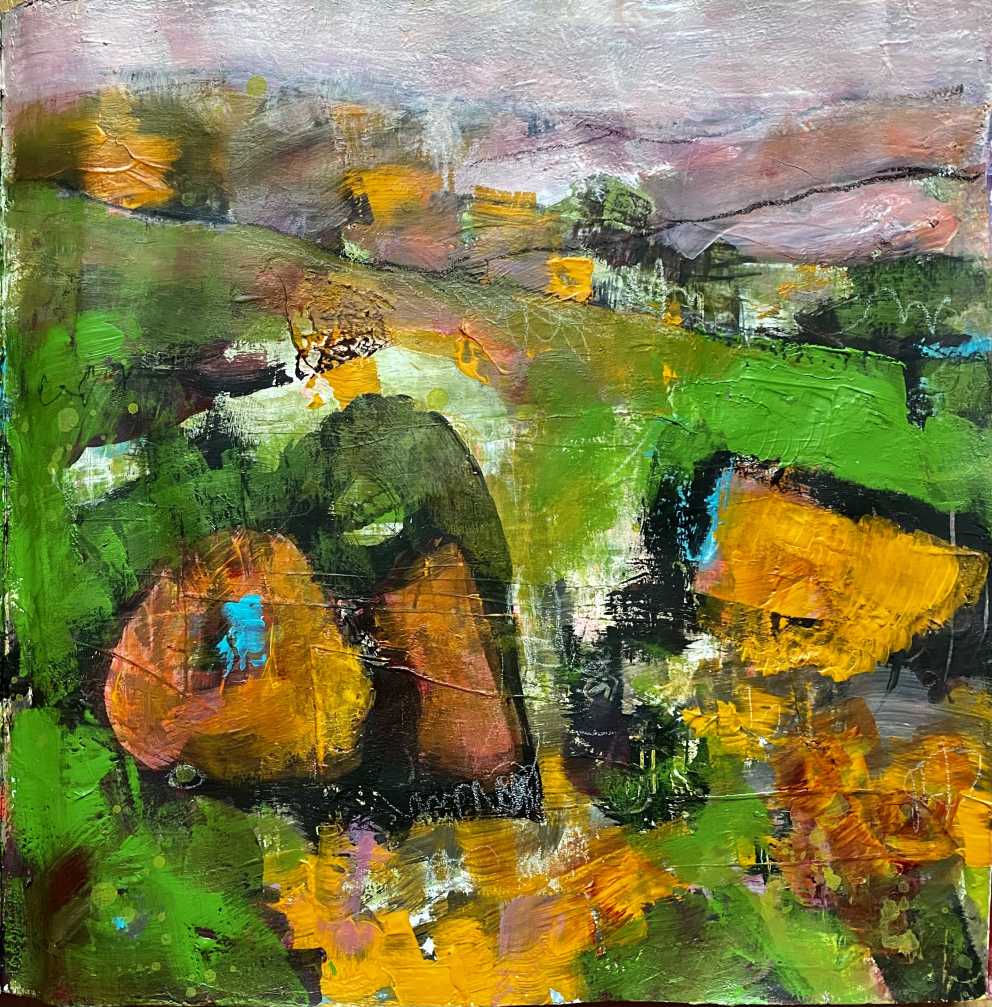 painting gallery, Iza Gronowska Gajda, , abstract flowers, abstract painting, mountain abstract painting