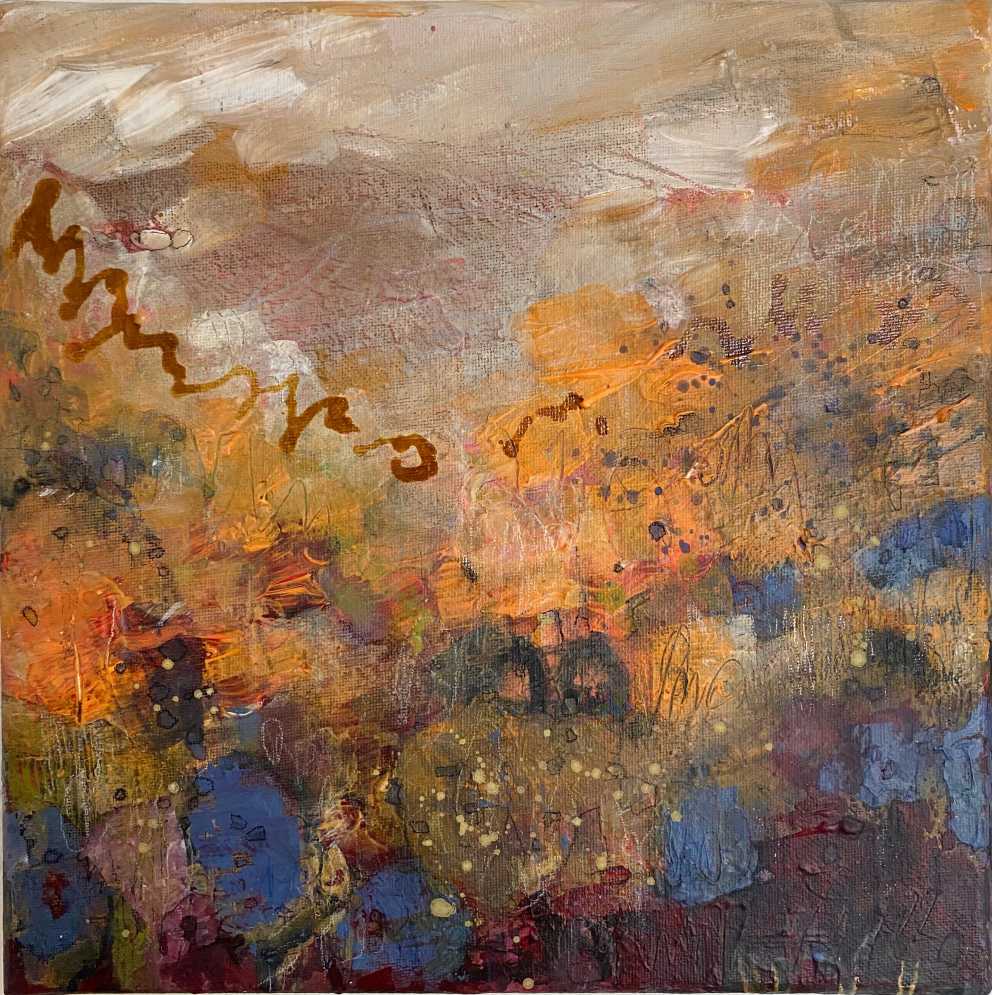 painting gallery, abstract field of flowers, Iza Gronowska Gajda, abstract polish painting, contemporary polish painting